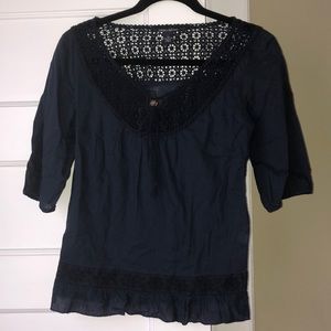Lucky Brand Navy Blue Blouse